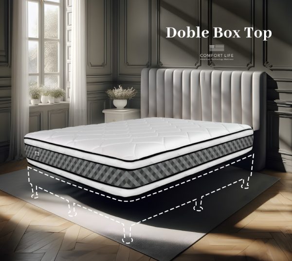 COLCHÓN DOBLE BOX TOP MARCA COMFORT LIFE